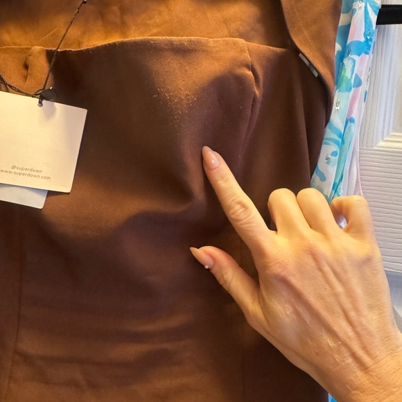 NWT REVOLVE Giulia Mini Dress in Brown Superdown still ON WEBSITE - Picture 8 of 9